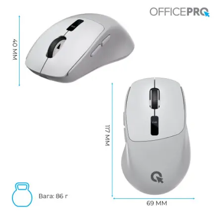 Мышь беспроводная OfficePro M398G Gray