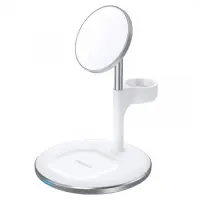 Магнітний бездротовий зарядний пристрій Choetech T586-F 3in1 Magnetic wireless c..