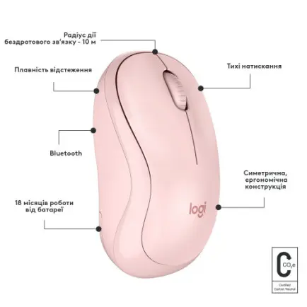 Мышь беспроводная Logitech M240 Silent Rose (910-007121)