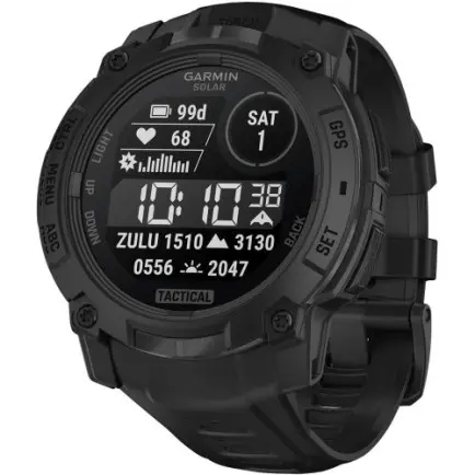 Смарт-часы Garmin Instinct 3 50mm Tactical Solar Black with Charcoal Silicone Band (010-02935-90)