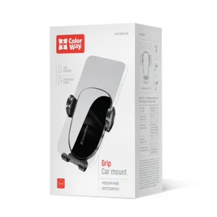 Держатель автомобильный СolorWay Grip Holder Black (CW-CHMH20-BK)