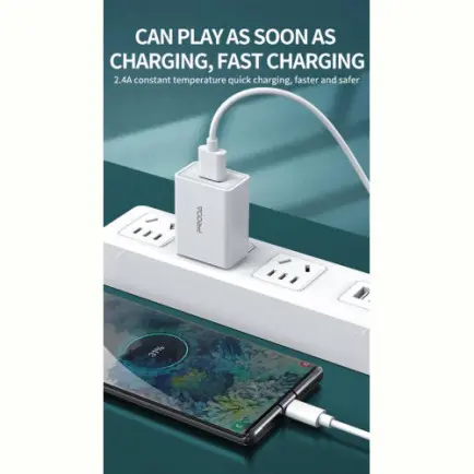 Зарядное устройство Proda PD-A43i USB 2.4A + кабель USB Lightning White