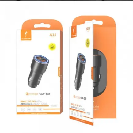 Автомобільний зарядний пристрій SkyDolphin SZ15 Aluminium QC3.0 (2USB, 2.4A)