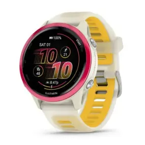 Смарт-часы Garmin Forerunner 570 42mm Raspberry with Mango/Translucent Bone with Silver Buckle (010-02970-42)