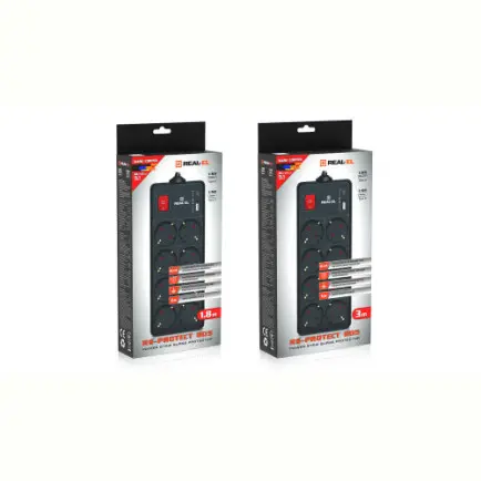 Фильтр питания REAL-EL RS-Protect 805 1.8м Black (EL122300042)