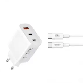 Мережевий зарядний пристрій XO L117 (2USB-С, 1USB, 3А)