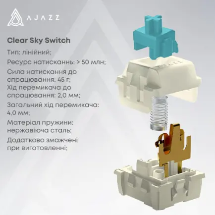 Клавиатура беспроводная Ajazz AK980 Clear Sky Switch Black (AK980-CS-BGY)