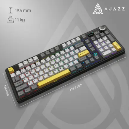 Клавиатура беспроводная Ajazz AK980 Clear Sky Switch Black (AK980-CS-BGY)