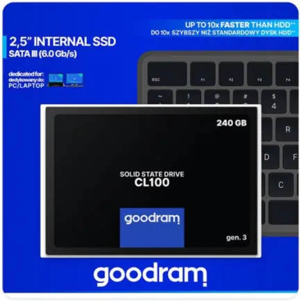Накопитель SSD  240GB Goodram CL100 GEN.3 2.5" SATAIII 3D TLC (SSDPR-CL100-240-G3)