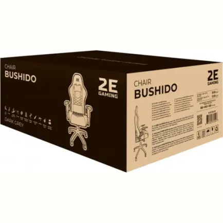 Крісло для геймерів 2E Gaming Chair Bushido Dark Grey (2E-GC-BUS-GR)