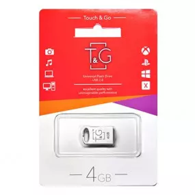 Флеш-накопичувач USB 4GB T&G 105 Metal Series Silver (TG105-4G)