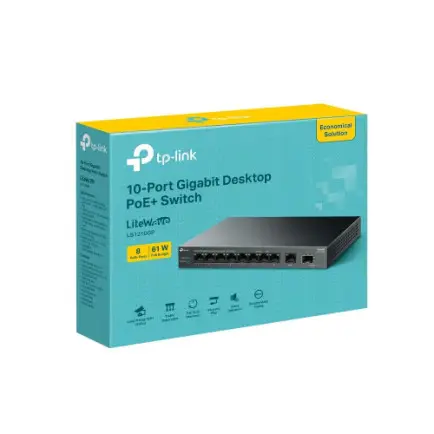 Коммутатор TP-Link LS1210GP (9xGE PoE+, 1xSFP, max POE 61W)