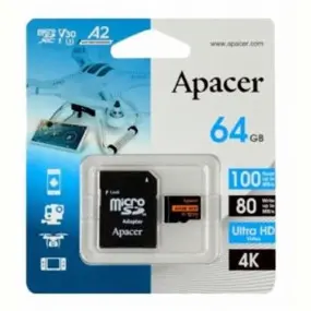 Карта памяти MicroSDXC  64GB UHS-I/U3 Class 10 Apacer (AP64GMCSX10U8-R)