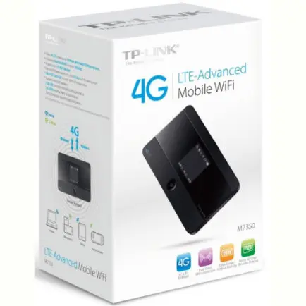 Беспроводной 3G/4G маршрутизатор TP-Link M7350 (FDD-LTE Cat4, HSPA+/HSPA/UMTS/EDGE/GRPS/GSM, 1xUSB, 1xmicroUSB, 1xSIM, 1xmicroSD, 2000 мАч)
