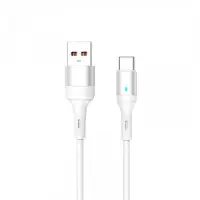 Кабель SkyDolphin S06T LED Smart Power USB - Type-C 1м, White (USB-000556)