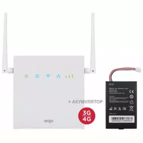 Беспроводной маршрутизатор ERGO R0516 c АКБ (N300, 4G/LTE cat4., 2xFE LAN,  SIM, 3000mAh, 2x 5dBi внешние съёмные антенны)