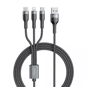 Кабель Remax RC-070th Sury2 USB - Lightning + micro USB + USB Type-C (M/M)