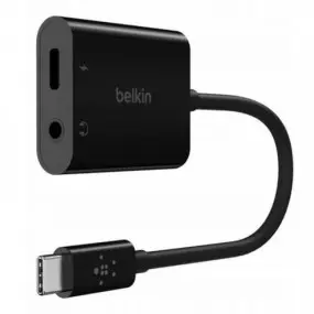 Адаптер Belkin RockStar USB Type-C - 3.5 мм + USB Type-C 60W (M/F+F)