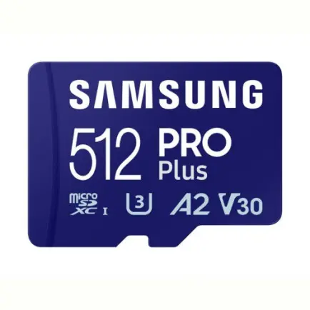 Карта пам`яті MicroSDXC 512GB UHS-I/U3 Class 10 Samsung Pro Plus R180/W130MB/s + SD-адаптер (MB-MD512SB/WW)