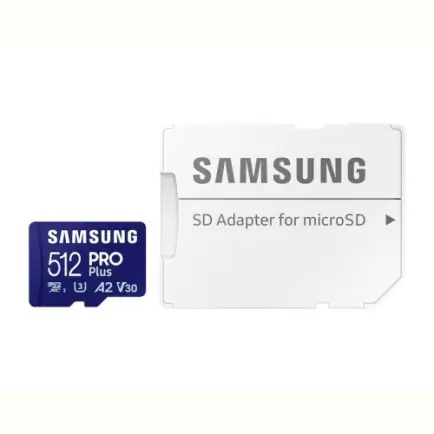 Карта пам`яті MicroSDXC 512GB UHS-I/U3 Class 10 Samsung Pro Plus R180/W130MB/s + SD-адаптер (MB-MD512SB/WW)