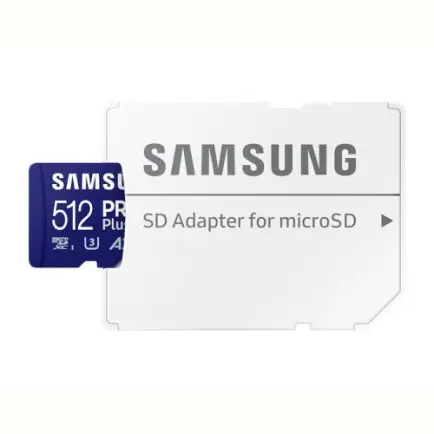 Карта пам`яті MicroSDXC 512GB UHS-I/U3 Class 10 Samsung Pro Plus R180/W130MB/s + SD-адаптер (MB-MD512SB/WW)