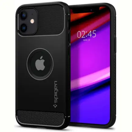 Чехол-накладка Spigen Rugged Armor для Apple iPhone 12 Mini Matte Black (ACS01743)