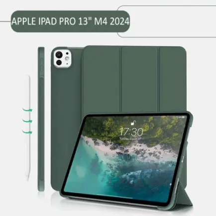 Чeхол-книжка BeCover Tri Fold Soft TPU Silicone для Apple iPad Pro 13" M4 2024 Dark Green (711752)