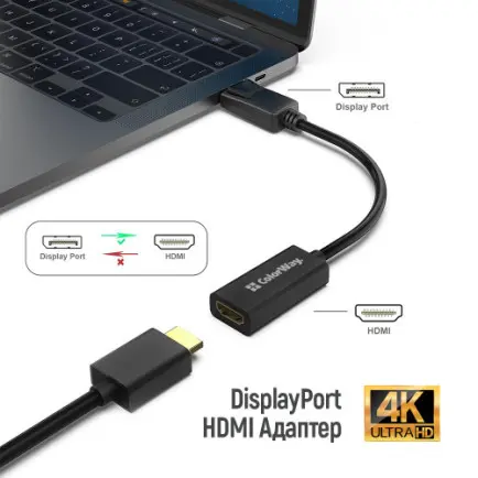 Адаптер Colorway DisplayPort - HDMI (M/F)