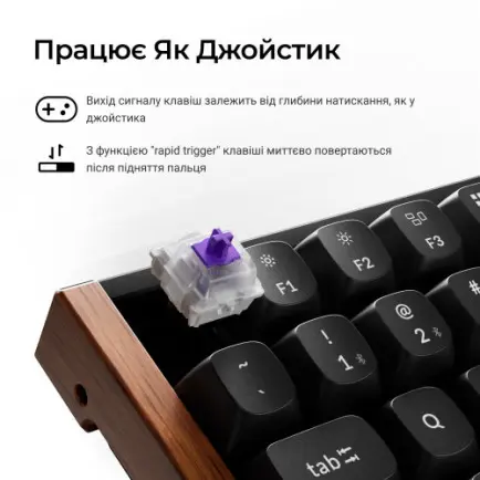 Клавіатура бездротова Keychron K2 HE Magnetic Switch Black RGB (K2H-F1-UA)