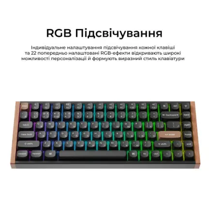 Клавіатура бездротова Keychron K2 HE Magnetic Switch Black RGB (K2H-F1-UA)