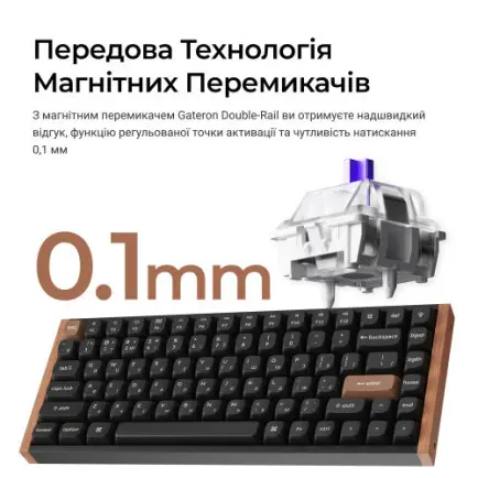 Клавіатура бездротова Keychron K2 HE Magnetic Switch Black RGB (K2H-F1-UA)