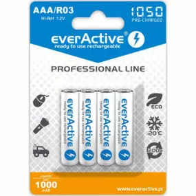 Акумулятор everActive AAA/HR03 Ni-MH 1050mAh BL 4шт