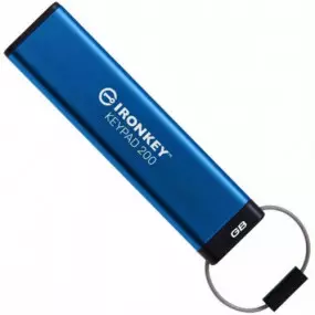 Флеш-накопитель USB3.2 64GB Kingston IronKey Keypad 200 Type-A Blue (IKKP200/64GB)