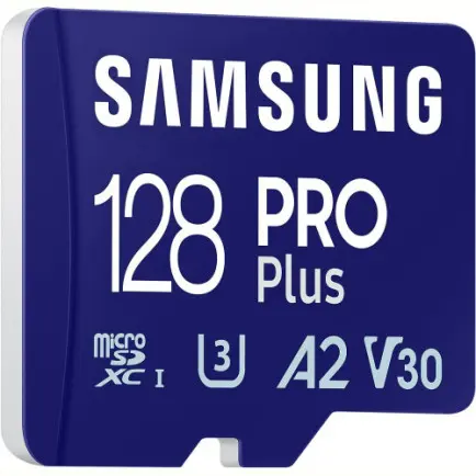 Карта памяти MicroSDXC 128GB UHS-I/U3 Class 10 Samsung Pro Plus + SD-адаптер (MB-MD128SA/EU)