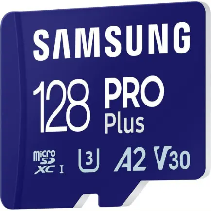 Карта памяти MicroSDXC 128GB UHS-I/U3 Class 10 Samsung Pro Plus + SD-адаптер (MB-MD128SA/EU)
