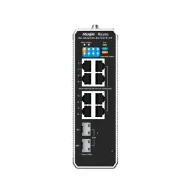Коммутатор Ruijie Reyee RG-NIS2100-8GT2SFP-HP (7xGE PoE+, 1xGE PoE++, 2xSFP Uplink, Cloud Managed, L2, max PoE 228W, industrial, IP40, питание 46-57V)