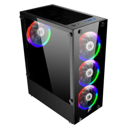 Корпус 1stPlayer V2-A-4F1 Black без БП