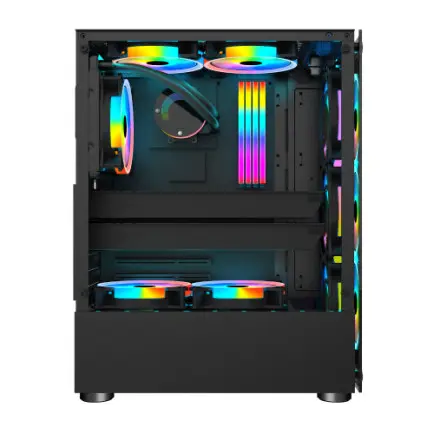 Корпус 1stPlayer V2-A-4F1 Black без БП