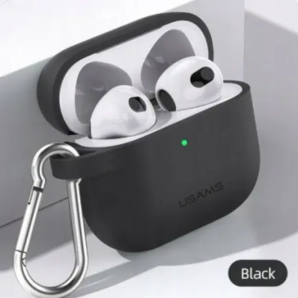 Чeхол Usams US-BH741 Silicon для Apple AirPods 3 Black (BH741AP01)