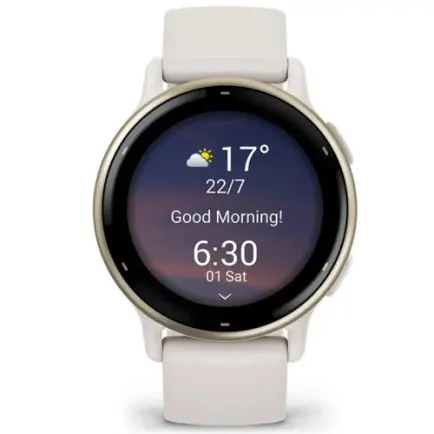 Смарт-годинник Garmin Vivoactive 5 Cream Gold Aluminum Bezel with Ivory Case and Silicone Band (010-02862-5B)