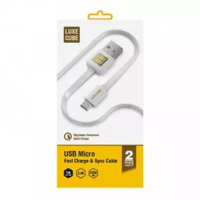 Кабель Luxe Cube Flat USB-microUSB, 1м, білий (2231252967010)