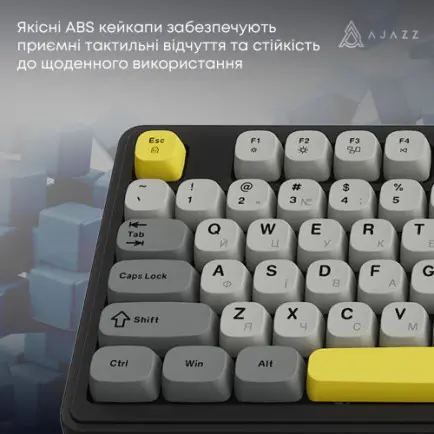 Клавиатура беспроводная Ajazz AF98 Plus Black Gray Yellow (AF98-PLUS-BGY)
