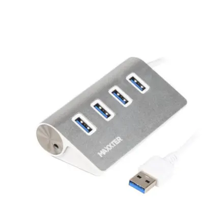 USB-хаб Maxxter 4 ports Silver (HU3A-4P-01)