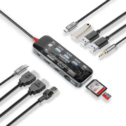 USB-хаб Promate TransHub-Pro USB Type-C Grey