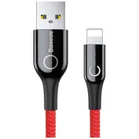 Кабель Baseus C-shaped Light Intelligent Power-Off USB - Lightning, 2.4A, 1м Red..