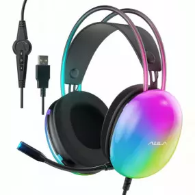 Гарнiтура Aula S505 RGB Transparent Gaming Headset Black (6948391235479)