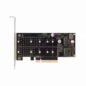 Плата расширения Frime PCI-E x8 to 2 x M.2 (M Key NVMe)