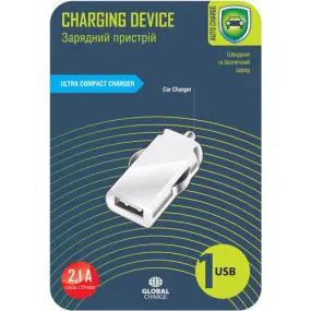 Автомобильное зарядное устройство Global MSH-SC-031 (1USBx2.1A)