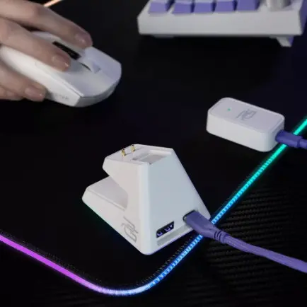 Мышь беспроводная Proove Gaming Superfight Wireless with charging dock White/Purple (WMSW00122002)