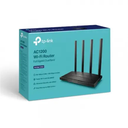 Беспроводной маршрутизатор TP-Link ARCHER C6U  (AC1200, 1хGE WAN, 4хGE LAN, 1хUSB 2.0, MU-MIMO, Beamforming, Airtime Fairness, 4 внешние антенны)
